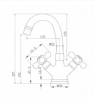 MEDIDAS MEZCLADOR LAVABO 1921 MARTI1921